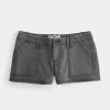 Ultra Low-Rise Twill Mini Shorts