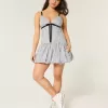 V-Neck Bubble Mini Dress