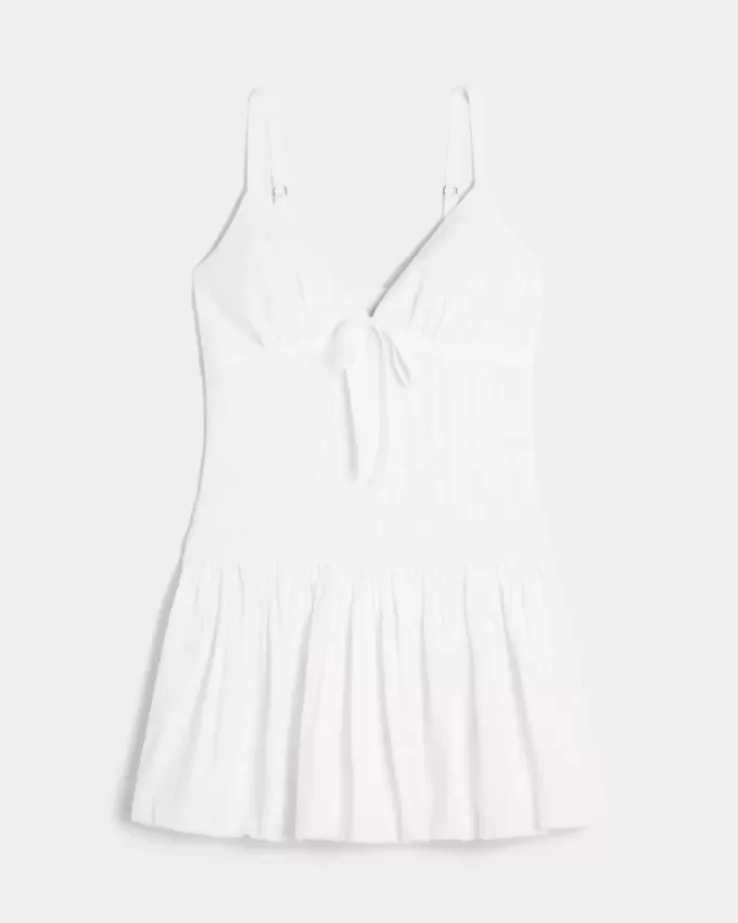 V-Neck Bubble Mini Dress