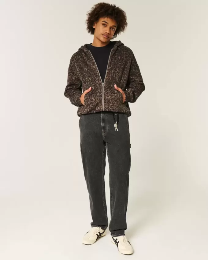 Washed Black Loose Painter Jeans