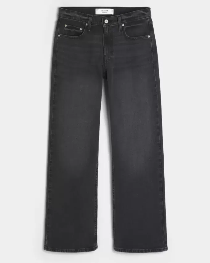 Washed Black Relaxed Bootcut Jeans