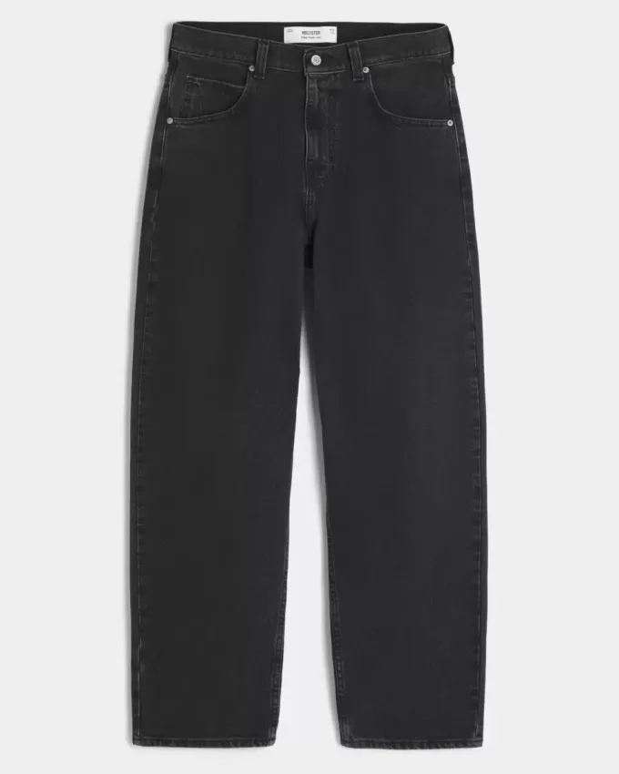 Washed Black Skater Baggy Jeans