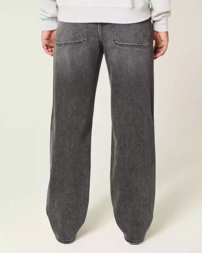 Washed Black Star Graphic Baggy Jeans