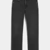 Washed Black Straight Jeans