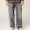 Washed Gray Skater Baggy Jeans