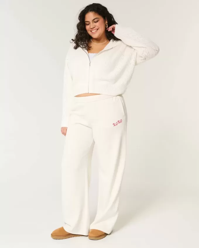 XOXO Graphic Wide-Leg Sweatpants